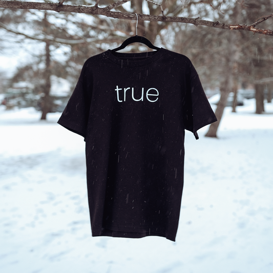 black 'true' t shirt