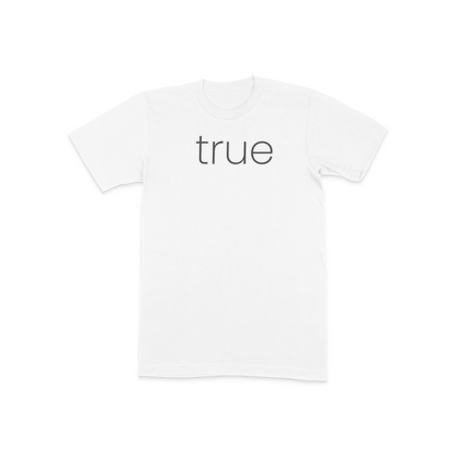 white 'true' t shirt